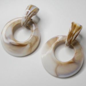 Tan Marble Print Earrings
